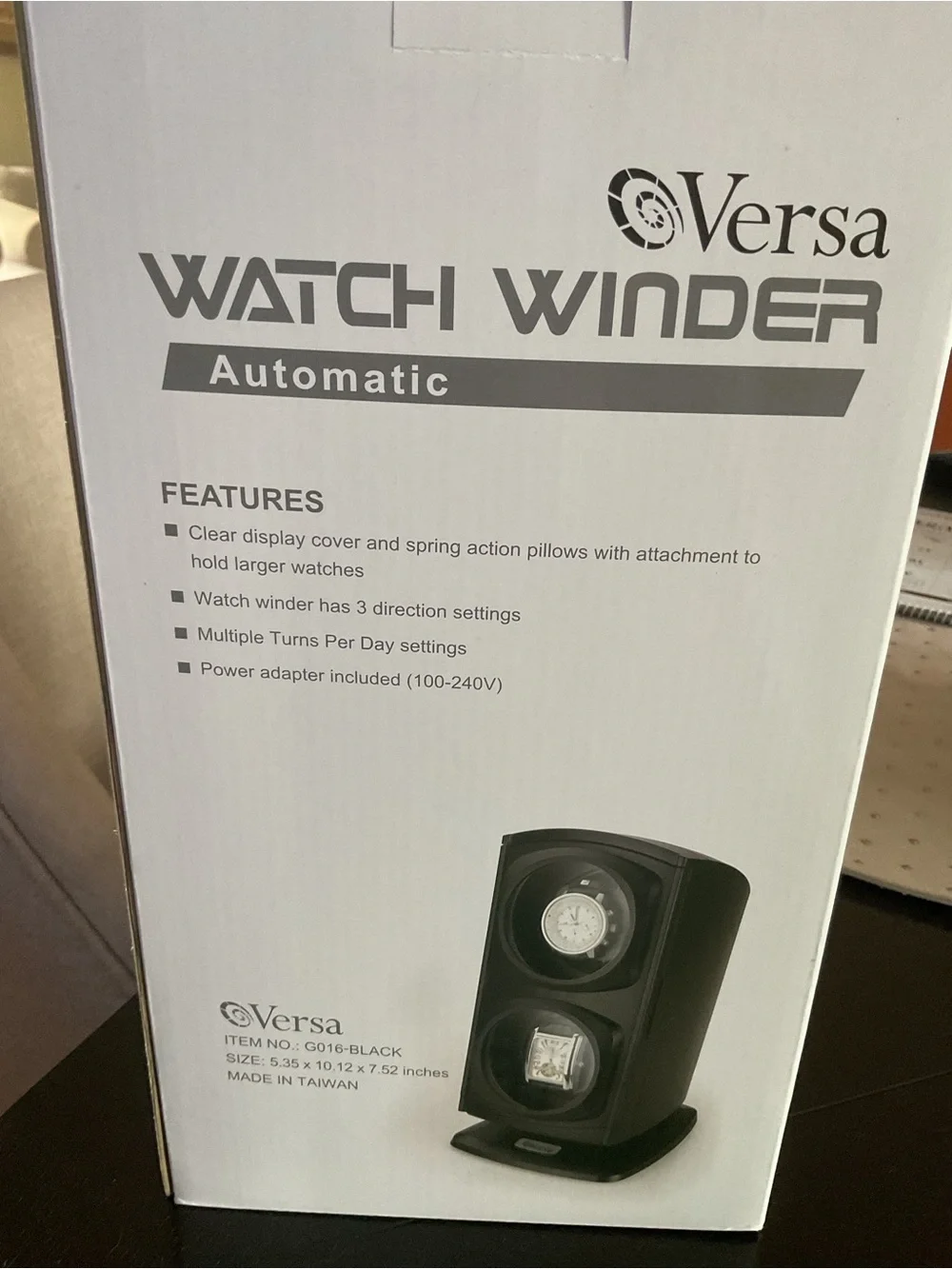 Dual Watch Winder in Black for Smartwatches and Automatic Watches